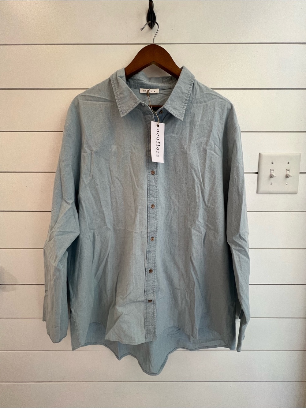 Neuflora Women's Light Blue Button-Down Shirt